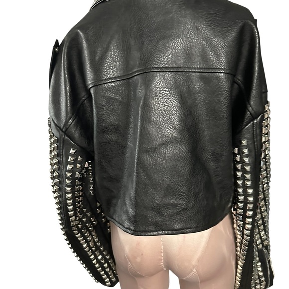 Azalea Wang Essential Moto black studded vegan leather jacket in 1X. NWOT. - Picture 8 of 16